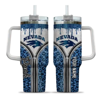 custom nevada wolf pack leopard zipper blue curved tumbler best selling.webp