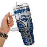 custom nevada wolf pack leopard zipper blue curved tumbler best selling.webp