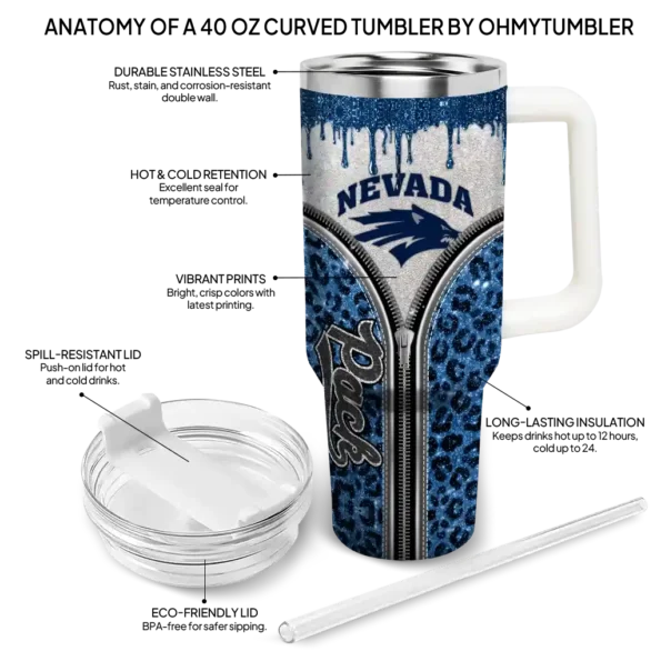 custom nevada wolf pack leopard zipper blue curved tumbler new arrival.webp