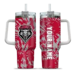 custom new mexico lobos burst swirl red curved tumbler best selling.webp