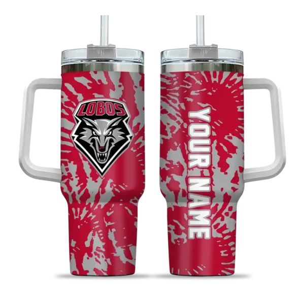custom new mexico lobos burst swirl red curved tumbler best selling.webp