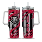 custom new mexico lobos claw cut red black curved tumbler best selling.webp