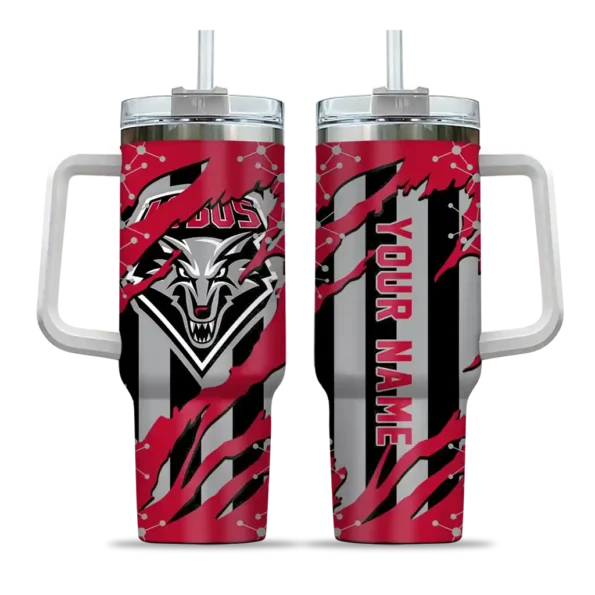 custom new mexico lobos claw cut red black curved tumbler best selling.webp