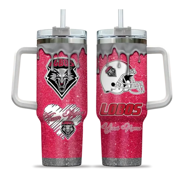 custom new mexico lobos heart helmet motif red curved tumbler best selling.webp