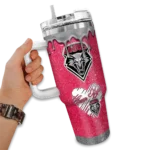 custom new mexico lobos heart helmet motif red curved tumbler best selling.webp