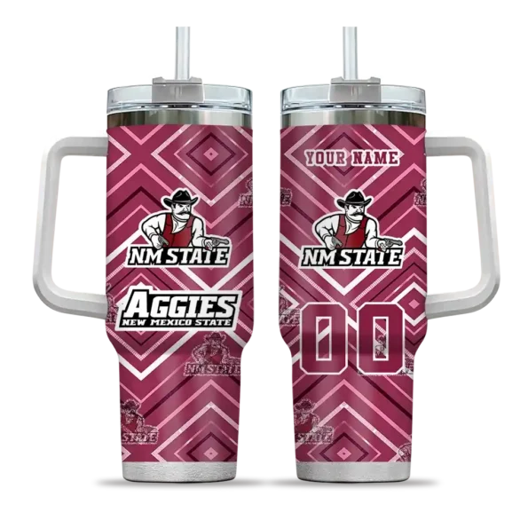 custom new mexico state aggies bold diamonds crimson curved tumbler best selling