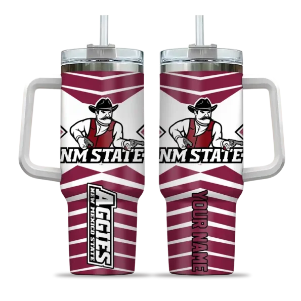 custom new mexico state aggies chevron layers crimson curved tumbler best selling