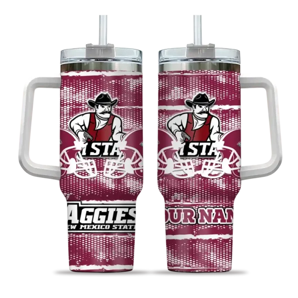 custom new mexico state aggies honey streaks crimson curved tumbler best selling