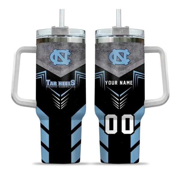 custom north carolina tar heels arrow armor light blue black curved tumbler best selling