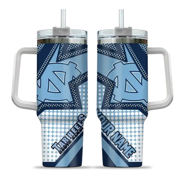 custom north carolina tar heels arrow burst light blue curved tumbler best selling
