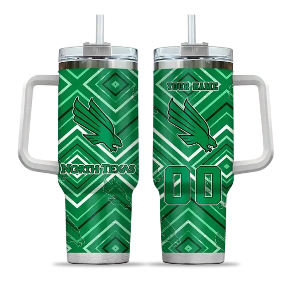 custom north texas mean green bold diamonds green curved tumbler best selling