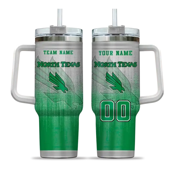 custom north texas mean green gradient dots green curved tumbler best selling