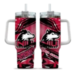 custom northern illinois huskies abstract paths red curved tumbler best selling.webp