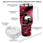 custom northern illinois huskies abstract paths red curved tumbler best selling.webp