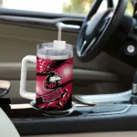 custom northern illinois huskies abstract paths red curved tumbler best selling.webp