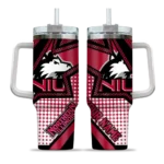 custom northern illinois huskies arrow burst red curved tumbler best selling.webp