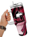 custom northern illinois huskies arrow burst red curved tumbler best selling.webp
