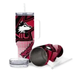custom northern illinois huskies arrow burst red curved tumbler best selling.webp