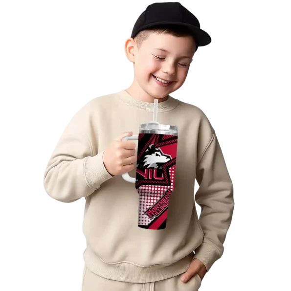 custom northern illinois huskies arrow burst red curved tumbler latest model.webp