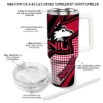 custom northern illinois huskies arrow burst red curved tumbler best selling.webp
