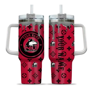 custom northern illinois huskies bullseye drips red curved tumbler best selling.webp