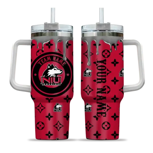 custom northern illinois huskies bullseye drips red curved tumbler best selling.webp