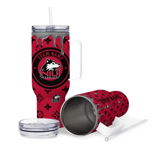 custom northern illinois huskies bullseye drips red curved tumbler high quality.webp