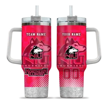 custom northern illinois huskies geometric prism red curved tumbler best selling.webp