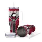 custom northern illinois huskies leopard zipper red curved tumbler best selling.webp