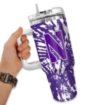 custom northwestern wildcats burst swirl purple curved tumbler best selling.webp