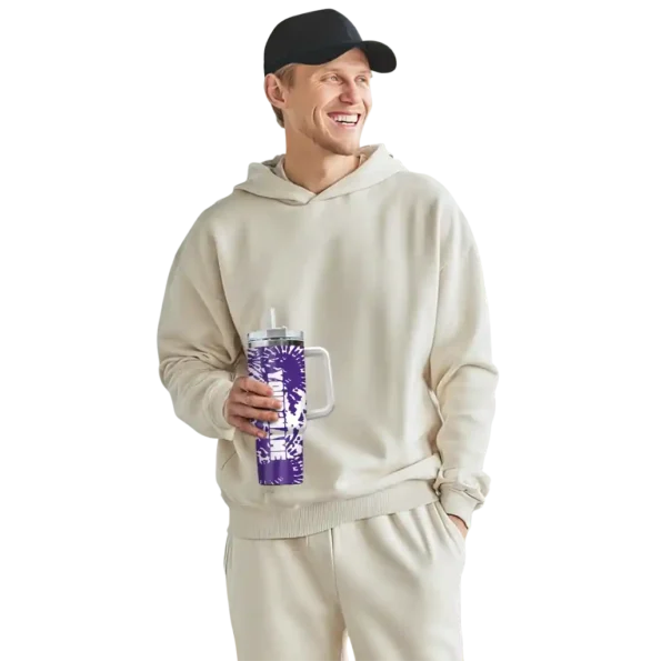 custom northwestern wildcats burst swirl purple curved tumbler top rated.webp