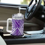 custom northwestern wildcats chevron angle purple curved tumbler best selling.webp