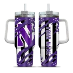 custom northwestern wildcats claw cut purple black curved tumbler best selling.webp