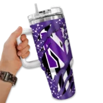 custom northwestern wildcats claw cut purple black curved tumbler best selling.webp