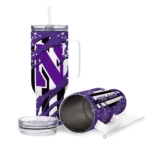 custom northwestern wildcats claw cut purple black curved tumbler best selling.webp