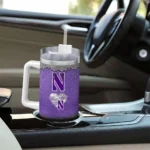 custom northwestern wildcats heart helmet motif purple curved tumbler best selling.webp