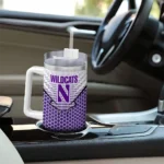 custom northwestern wildcats hex texture purple curved tumbler best selling.webp
