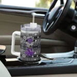 custom northwestern wildcats superman shield purple gray curved tumbler best selling.webp