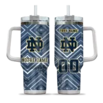 custom notre dame fighting irish bold diamonds navy curved tumbler best selling.webp