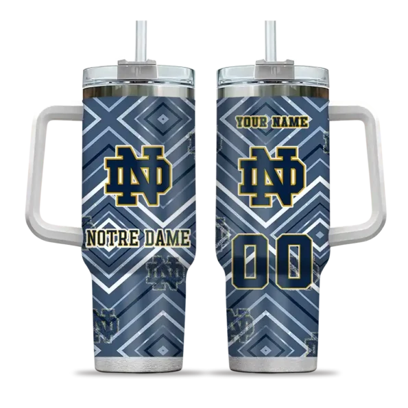 custom notre dame fighting irish bold diamonds navy curved tumbler best selling.webp