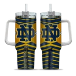 custom notre dame fighting irish chevron layers navy curved tumbler best selling.webp