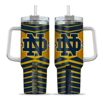 custom notre dame fighting irish chevron layers navy curved tumbler best selling.webp