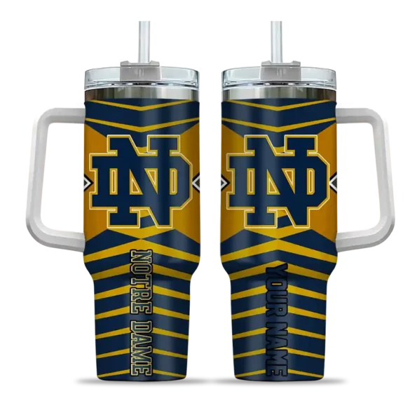 custom notre dame fighting irish chevron layers navy curved tumbler best selling.webp