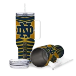 custom notre dame fighting irish chevron layers navy curved tumbler best selling.webp