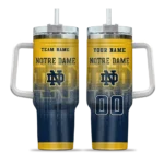 custom notre dame fighting irish gradient dots navy curved tumbler best selling.webp