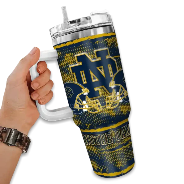 custom notre dame fighting irish honey streaks navy curved tumbler fashion forward.webp