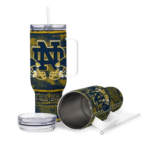 custom notre dame fighting irish honey streaks navy curved tumbler high quality.webp