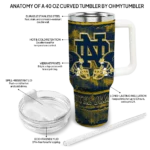 custom notre dame fighting irish honey streaks navy curved tumbler best selling.webp