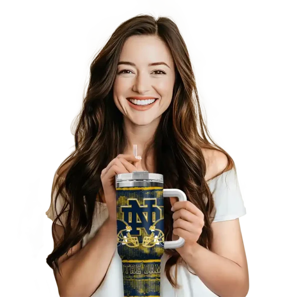 custom notre dame fighting irish honey streaks navy curved tumbler premium grade.webp