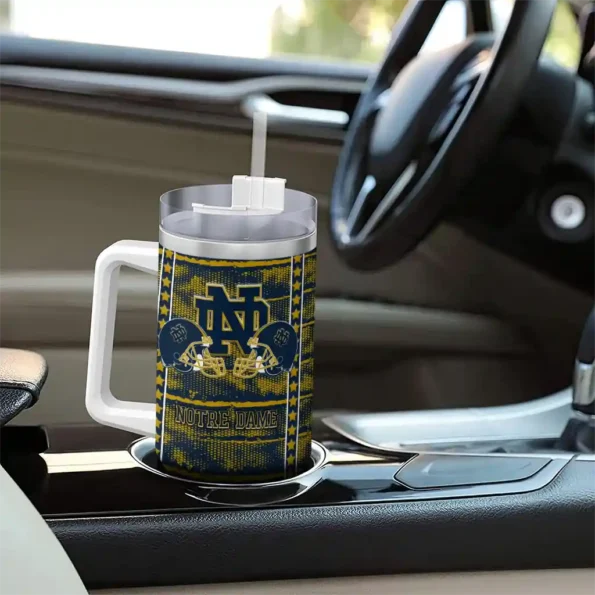 custom notre dame fighting irish honey streaks navy curved tumbler trendy.webp